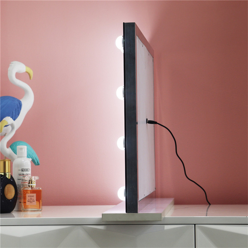 Sypialnia Lighted Standing LED Cosmetic Mirror Dimmable Bulbs Make Vanity Hollywood Mirror