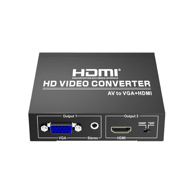 Konwerter AV do VGA + HDMI Up Scaler 720P / 1080P
