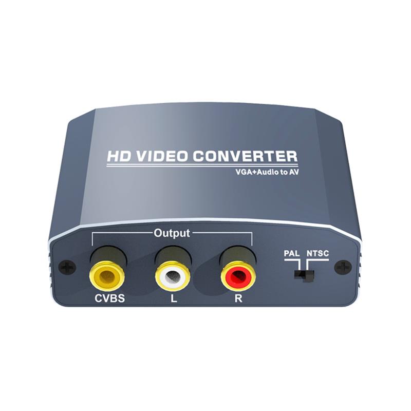 Obsługa VGA + Stereo Audio to AV Converter 1080P