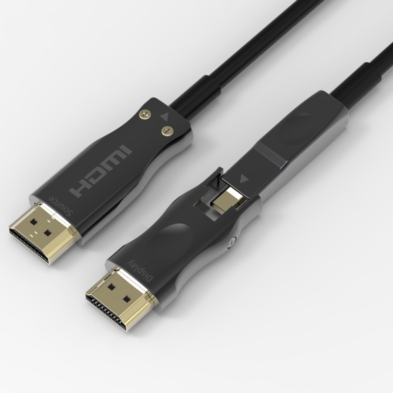 Najlepsza cena HDMI 2.0 Typ A do D od strony źródła Detachable AOC światłowodowe kable 15m długości