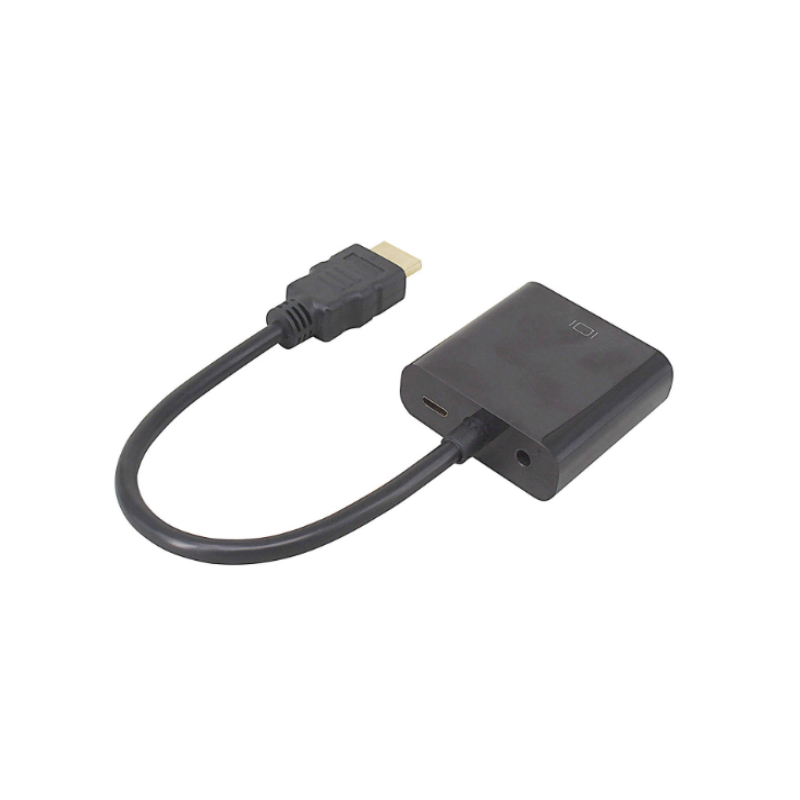 1080P HDMI do VGA 15cm Kabel z 3,5mm audio, Mikro USB do ładowania