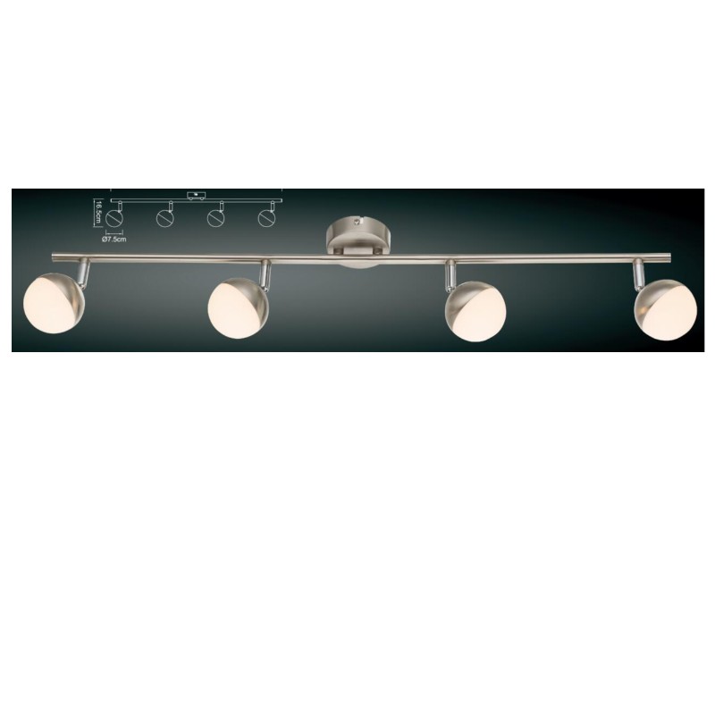 Wysokonapięciowe oświetlenie punktowe LED-4, z plastikowym kloszem w kształcie półkuli