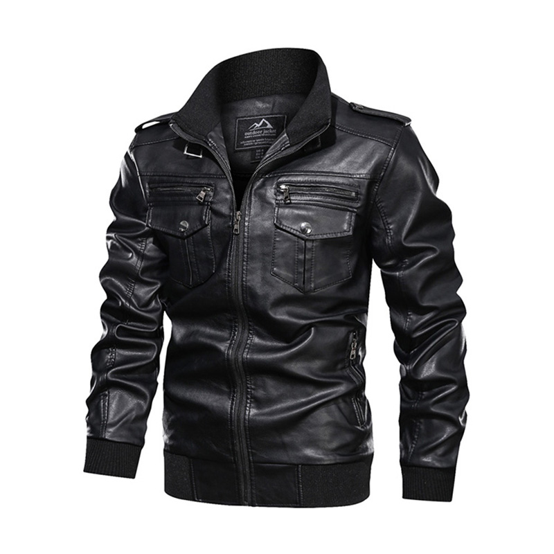 Skórzany płaszcz Fashion Pilot Fleece Thick Leather Bomber Jacket hurtowo ciepła zima