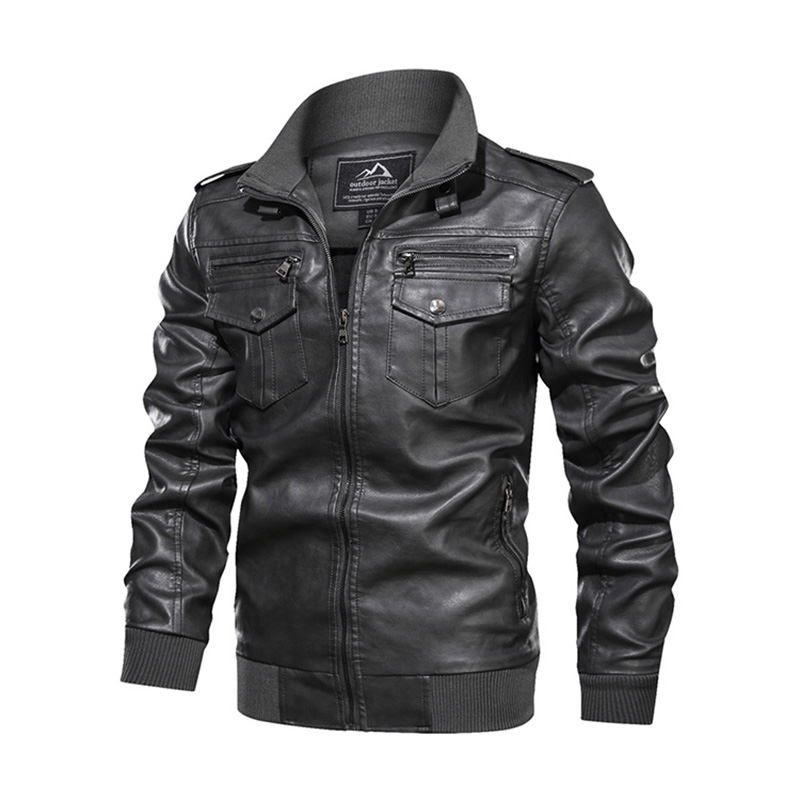 Skórzany płaszcz Fashion Pilot Fleece Thick Leather Bomber Jacket hurtowo ciepła zima