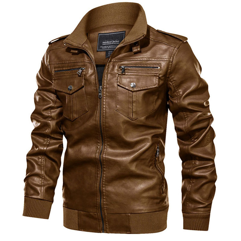 Skórzany płaszcz Fashion Pilot Fleece Thick Leather Bomber Jacket hurtowo ciepła zima