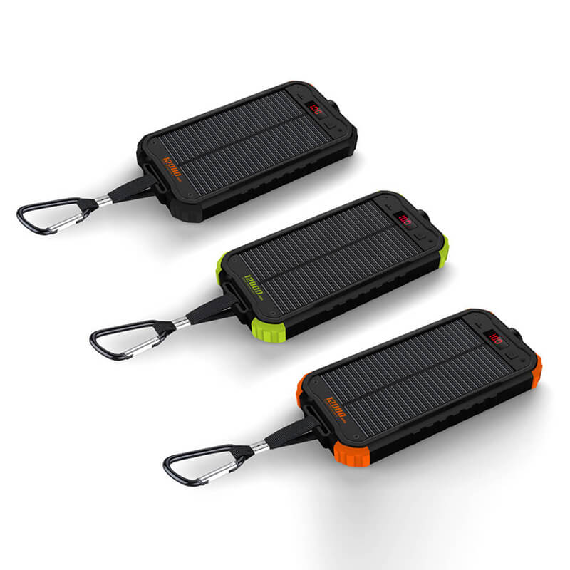 1200mAh Led Flashlight Solar Power Bank z cyfrowym wyświetlaczem LCD