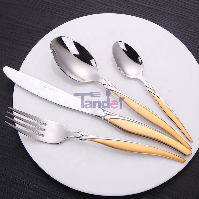 72/84/86 Gottinghen Stainless Steel Płyty Złote 86 Pcs sztućce Set z drewnianą skrzynią