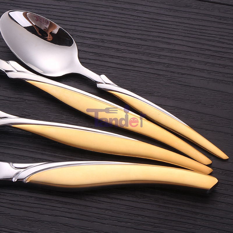 72/84/86 Gottinghen Stainless Steel Płyty Złote 86 Pcs sztućce Set z drewnianą skrzynią