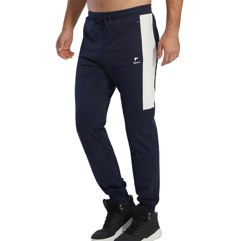 Men\s Joggers Gym Elastic Close Bottom Workout Athletic Pants with Zipper Pockets