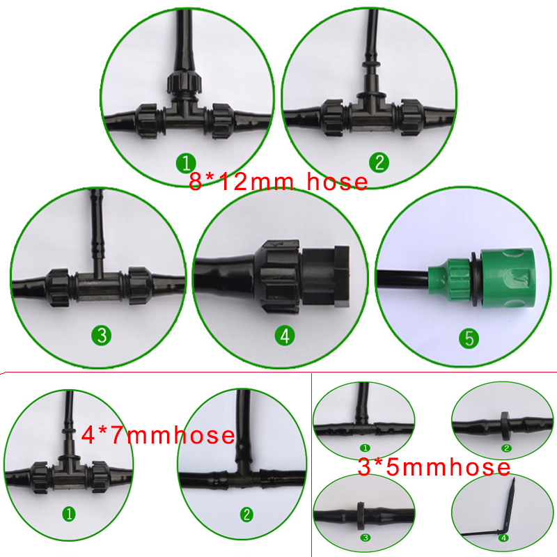 Układ nawadniania solarnego 4*7mm przedłużacz PVC wąż Micro Spinkler Tubing Assemblies