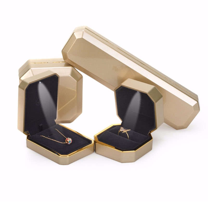 FL-PA0006 plastikowe pudełko na biżuterię ze światłami LED