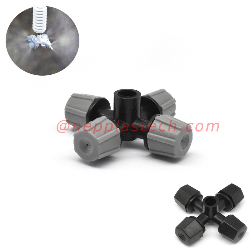 Rozpylacz krzyżowy Rozpylanie chłodzenie i nawilżanie szklarni zamgławiacze oszczędzające wodę nawadnianie Mikro-zraszacz zraszający