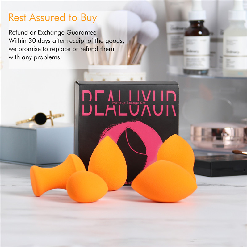 Gąbka do makijażu, BEALUXUR Foundation Sponge Makeup Foam Set with Multi Shape Gąbki (5 sztuk)