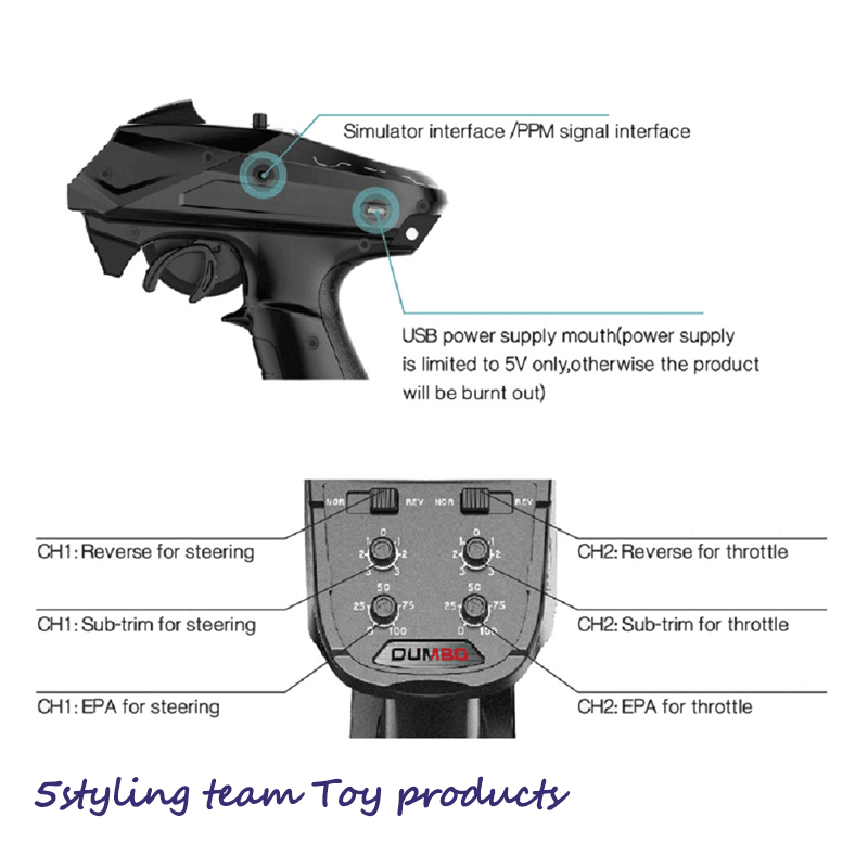 Mały latający słoń X6 sterowanie pistoletem 2.4G pistolet pilot 3456 kanałowy zbiornik pojazdu model odbiornika RC części