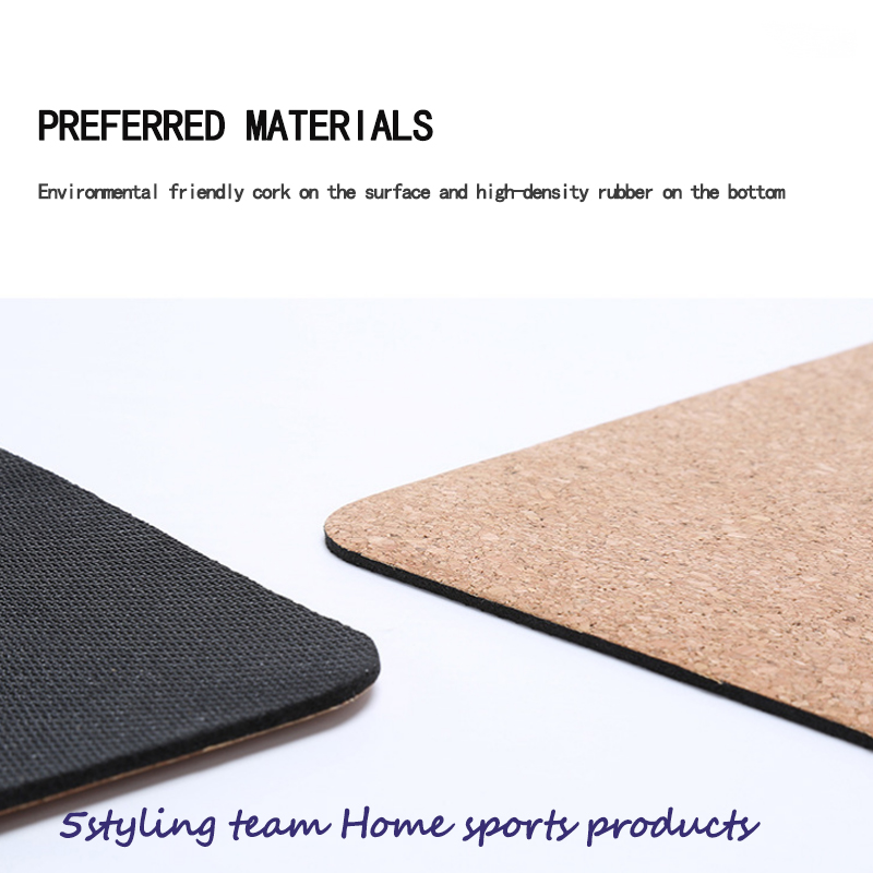 Sprzedaż hurtowa korkowa mata do jogi bez poślizgu, ochrona środowiska naturalnego korka Naturalna gumowa Mata do jogi personalizowana