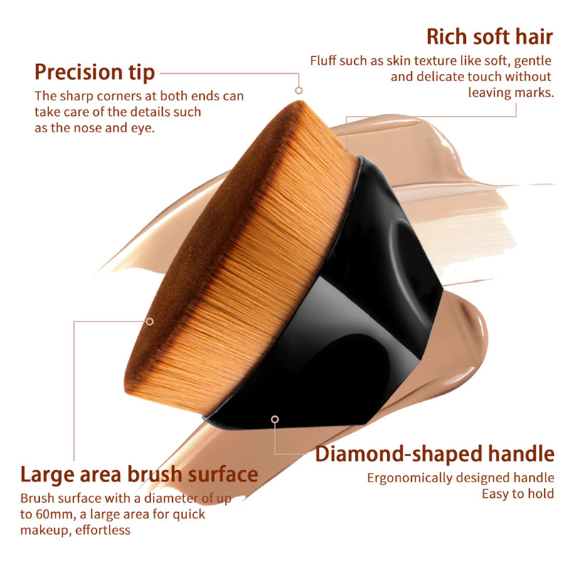Gorący sprzedawanie Przenośny pędzel do makijażu kosmetycznego Rhombus 55 Foundation Brush Magiczny pędzel do makijażu naturalny fałszywy Płaski pędzel do specjalnych narzędzi do makijażu