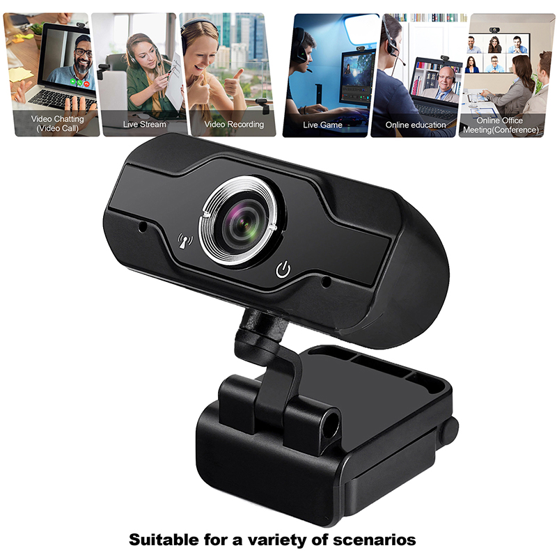 HD 1080P Kamera PC Laptop Web Camera,110 dovideo 176; Wide-Angle z USB 2.0 Video Recorder Live Broadcast Camera Build-in Microphone