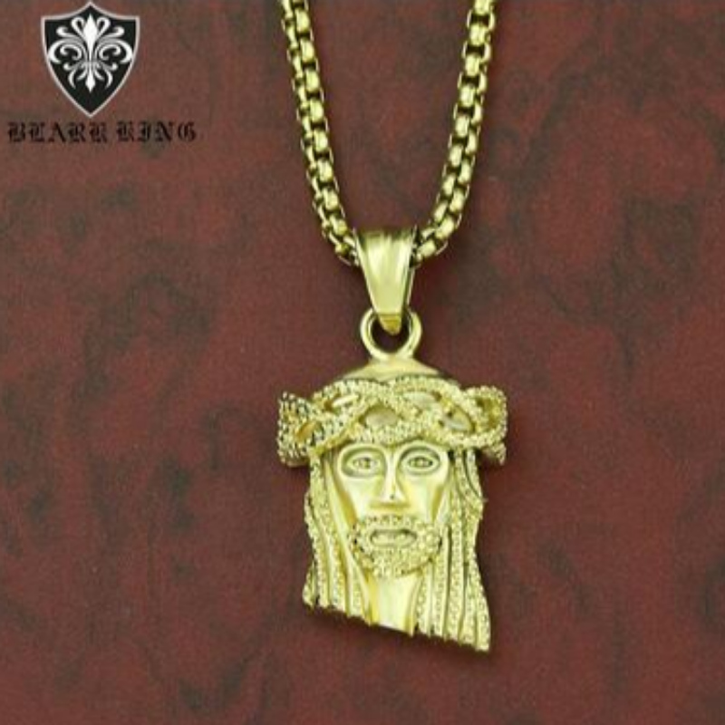 Retro biżuteria europejska i amerykańska retro osobowość Jezus portret stal nierdzewna 18K Gold Men's Pendant retro Jesus portret Pendant