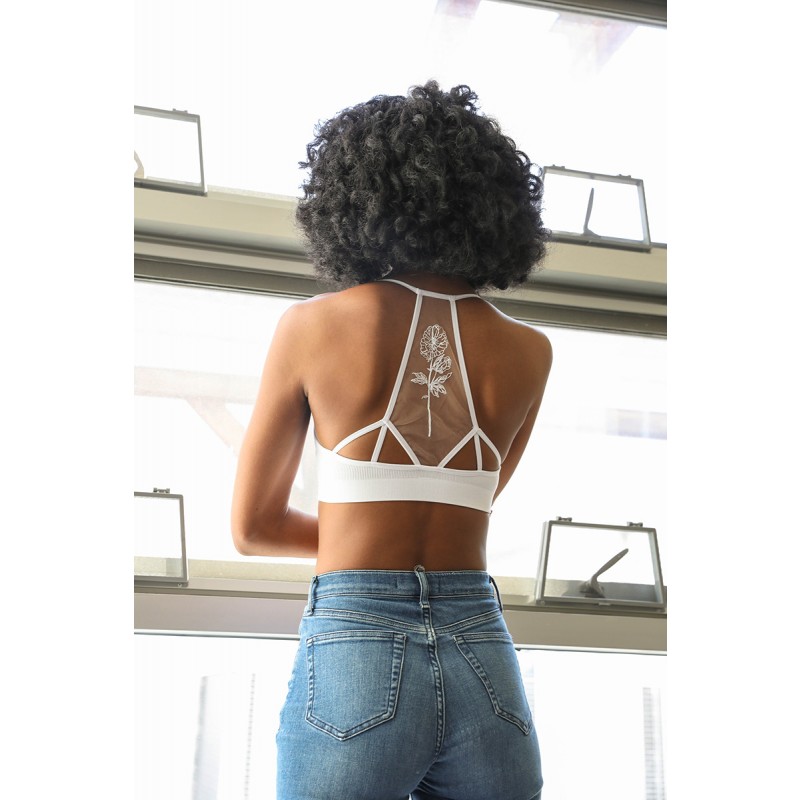 GA-5543 Kwiat Kwiat Tatuaż Mesh Bralette