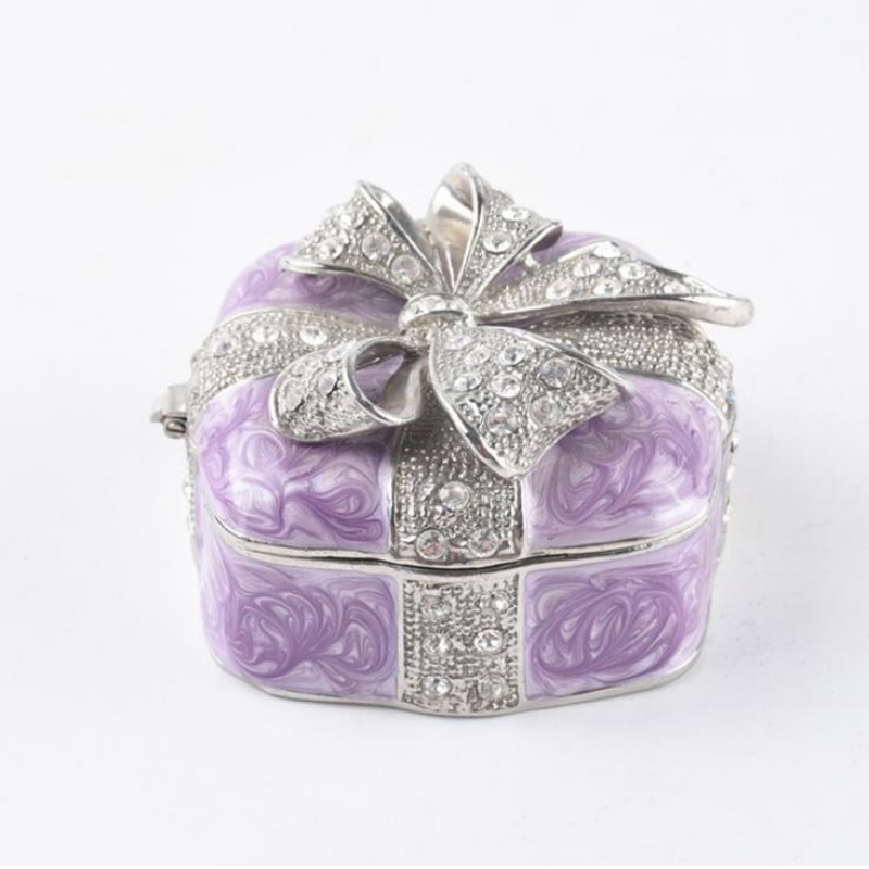 Factory bezpośrednia sprzedaż Metal Fashion Jewelry Box European Bow Bead Treasure Box Prezent biżuteria pudełko biżuterii posag