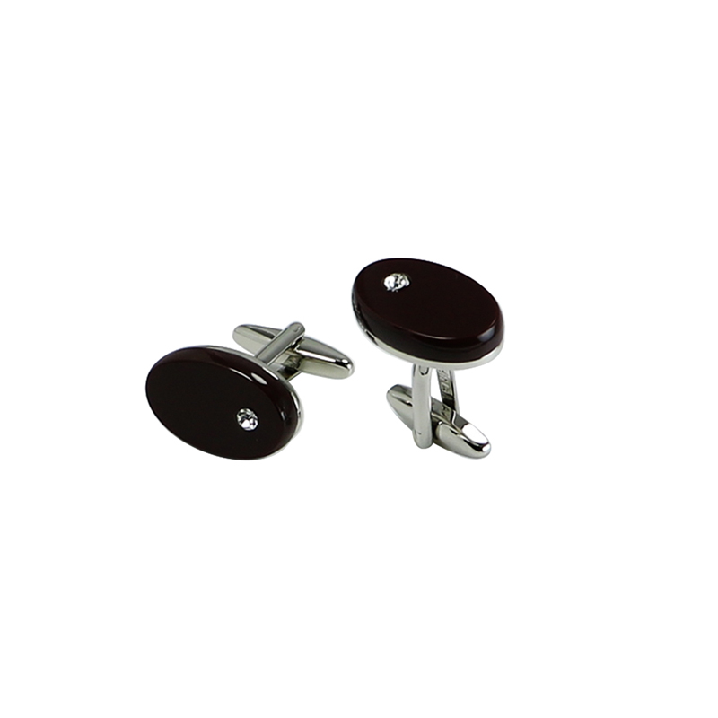 Brown Cat'Eye Oval Men\ Cuff Links
