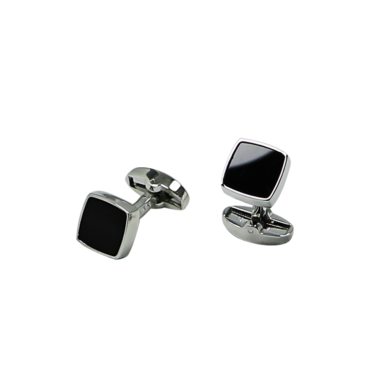 Czarne Agate Square Flat Shirts Cuff Links