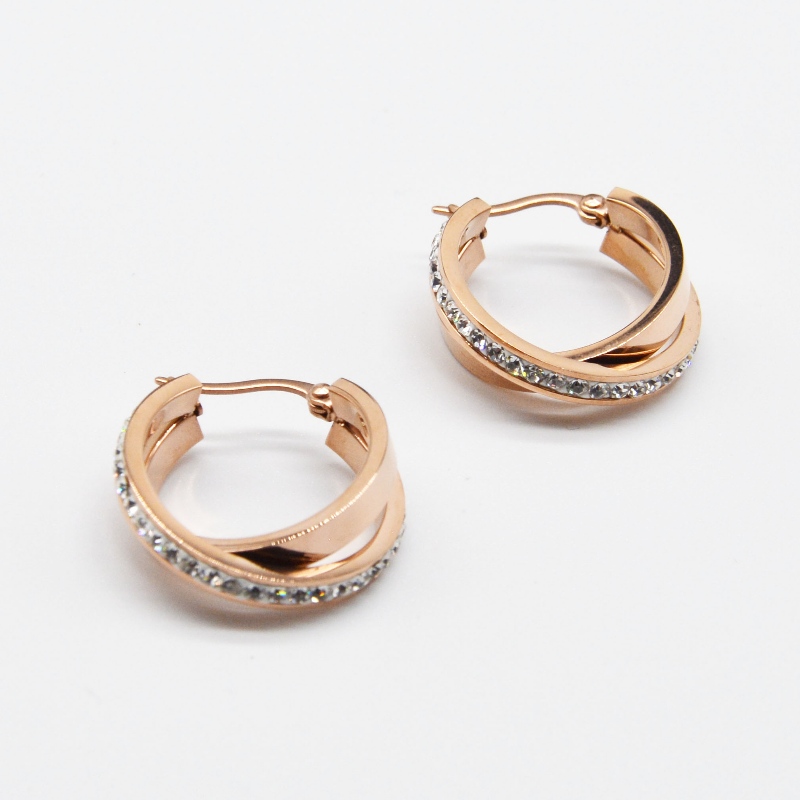 Stal nierdzewna okrągła, lepka skała Earring rfber0129