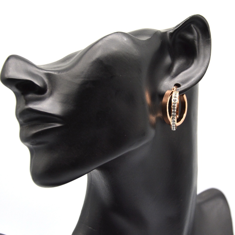 Stal nierdzewna okrągła, lepka skała Earring rfber0129