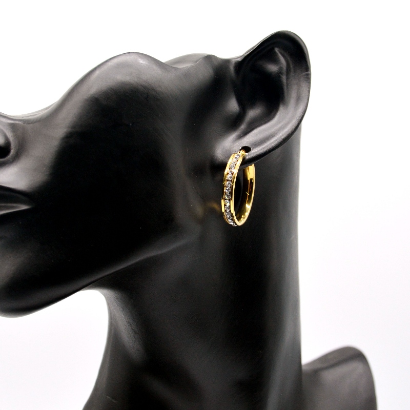 Stal nierdzewna okrągła klejąca się skała Earring rfar0033