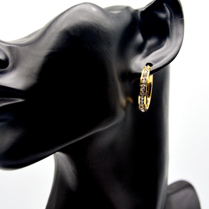Stal nierdzewna okrągła klejąca się skała Earring rfar0033