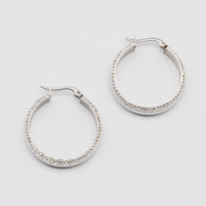 Stal nierdzewna okrągła lepka skała Earring rfber0020