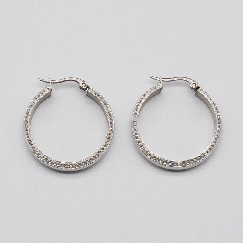 Stal nierdzewna okrągła lepka skała Earring rfber0020