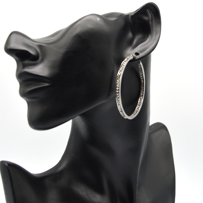 Fashion jubilery, biżuteria ze stali nierdzewnej, kolczyki ze stali nierdzewnej, diamentowe kolczyki, cyrkon Hoop kolczyki rfber0095