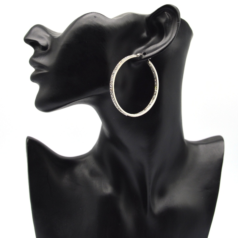 Fashion jubilery, biżuteria ze stali nierdzewnej, kolczyki ze stali nierdzewnej, diamentowe kolczyki, cyrkon Hoop kolczyki rfber0095