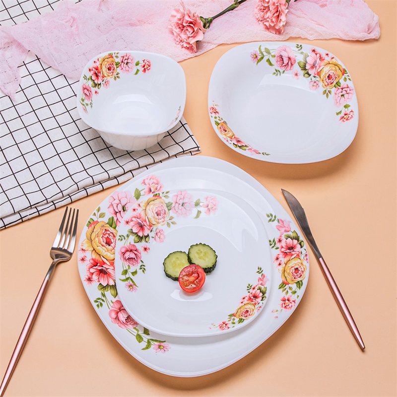 20F + Square Dinner Set Heat Resistant Opal Glassware