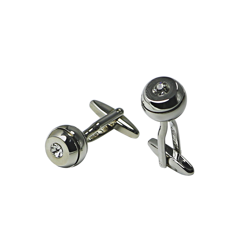 Mens Silvertone Ball z nosestone Suit Cuff Links