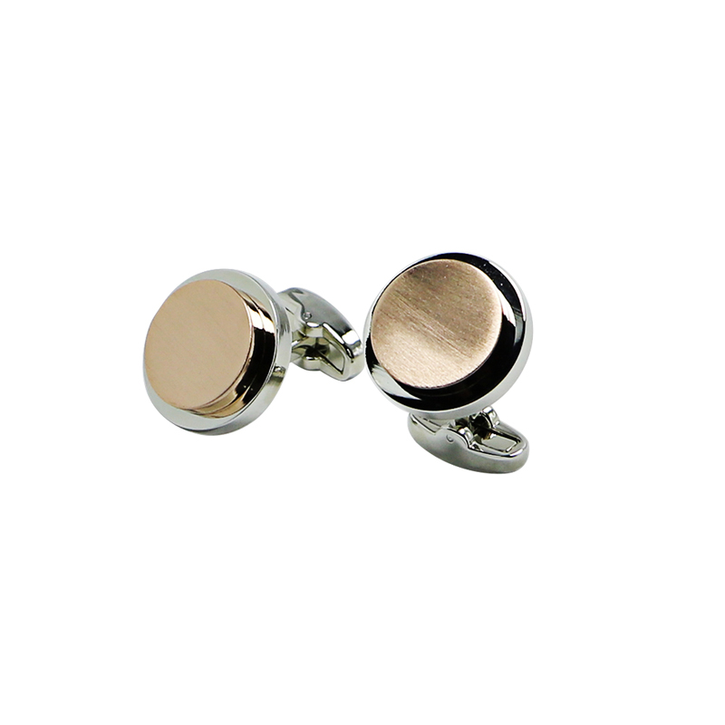 2 Tony Brushed Engrave Round Cuff Links