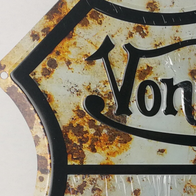 Vintage tłoczone metalowe plakietki emaliowane do wystroju wnętrz pubu lub znak ostrzegawczy Retro plakietki emaliowane Vintage dekoracyjne tabliczki Metalowa ściana