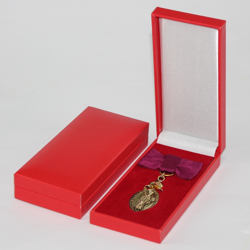 Element V-10L prostokąt Sztuczne pudełko ze skóry ekologicznej na medal 50 * 120 mm i znaczek itp. Mm. 69 * 148 * 30, waga około 98g