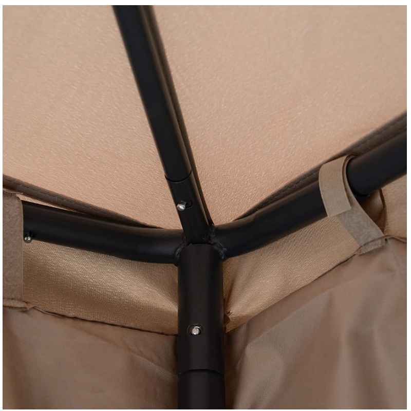 10-cio 8217; x 10-cio 821717; Patio Gazebo Pavilion Canopy Tent, 2-Tier Soft Top with Netting Mesh Sidewans, Taupe
