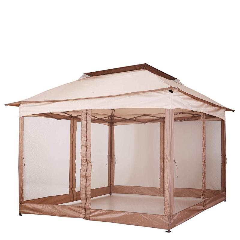 Outdoor 2-Tier Top Folding Portable Pop Up Gazebo z Zippered Netting