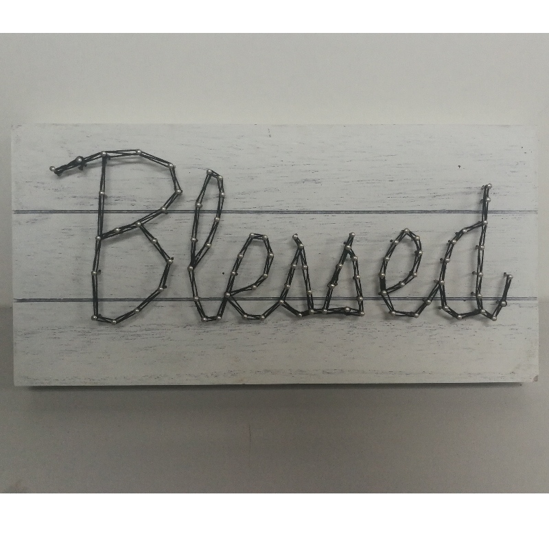 Letters Wood Box Handmade Nail String Wall Art Kit Wood Podpis 30compet35120;15CM