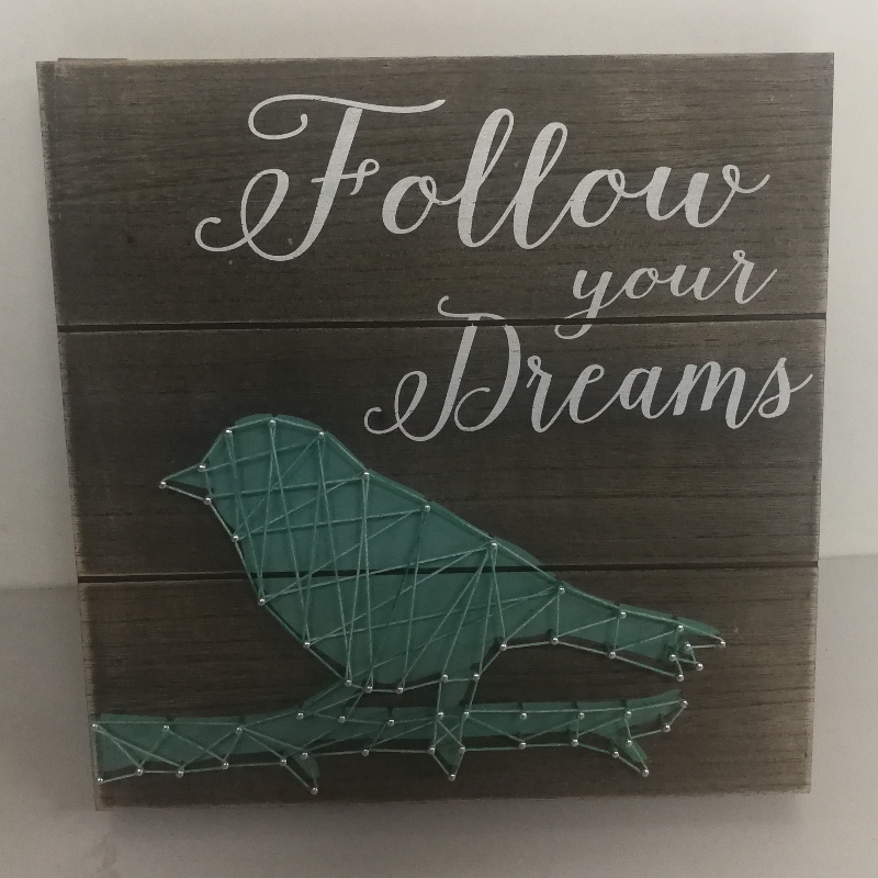 Drewno Box Handmade String Wall Art Kit Wood Podpisz się w pokoju 160;28x35CM