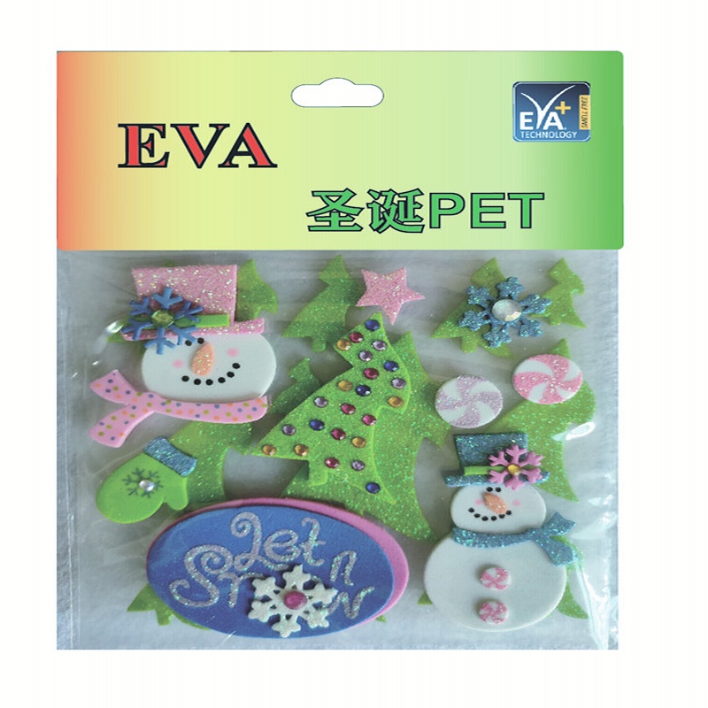 Naklejki na pianę PET Glitter PET Folam Christmas PET
