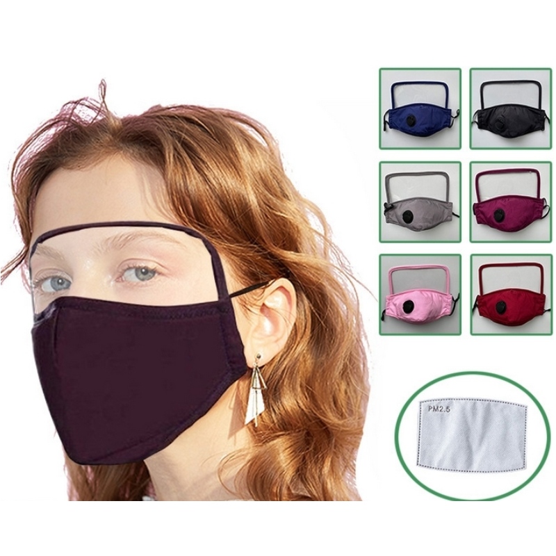 WOVEN FACE MASK 100% Bawełna, przyjazny dla skóry, chroniący oczy i usta z dwustronnym filtrem przeciwmgielnym PET i PM2,5