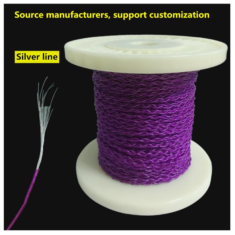 Niestandardowy fioletowy przewód słuchawkowy ze srebra próby 925