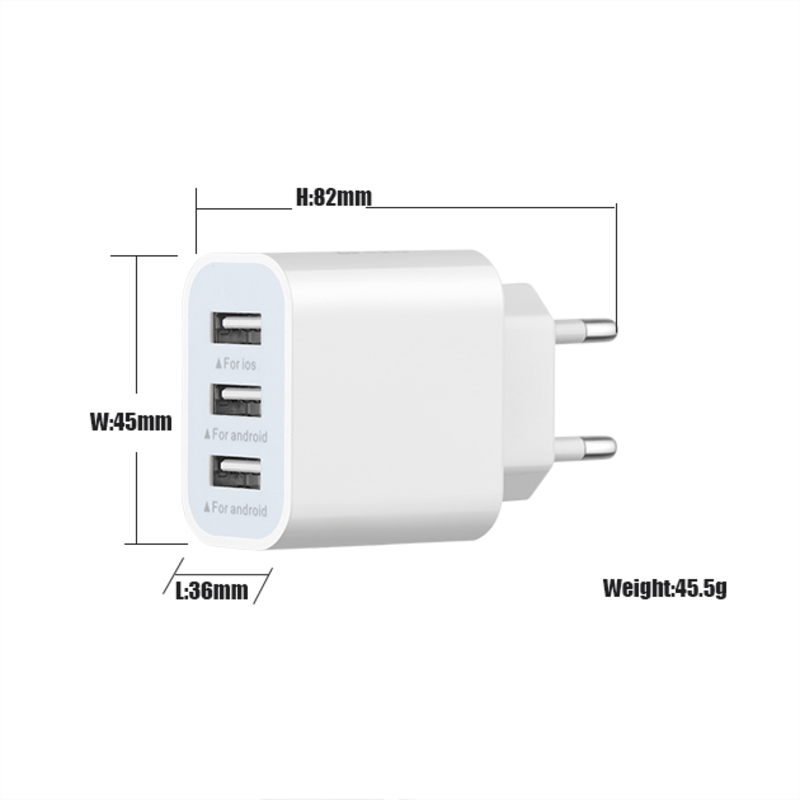 Elektryczne gniazdo gniazda Mobile Phone Fast Charger Uniwersalny adapter 3USB ładowarka przenośna ładowarka