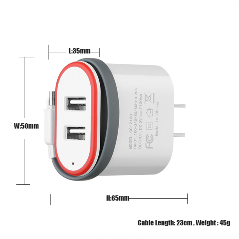 Logo OEM Najnowsze akcesoria mobilne Superszybka wtyczka EU 5V Ładowarka USB do telefonu z systemem Android Ładowarka ścienna USB