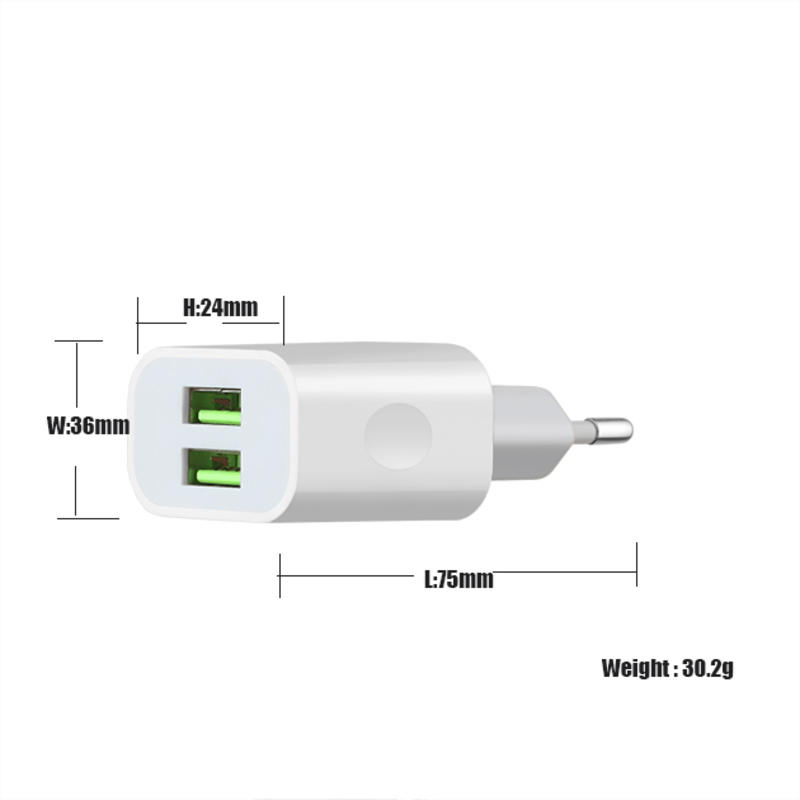 Dwuportowa przenośna ładowarka ścienna USB UE / USA Wieloportowe ładowarki USB OEM / ODM