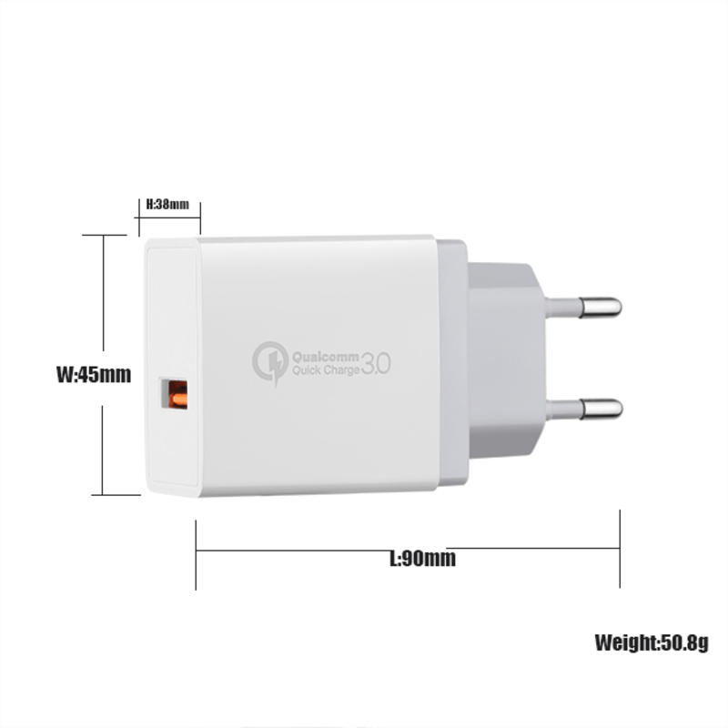 Szybka ładowarka z wtyczką brytyjską Ładowarka ścienna USB do iPhone'a Wtyczka brytyjska Ładowarka podróżna USB QC3.0